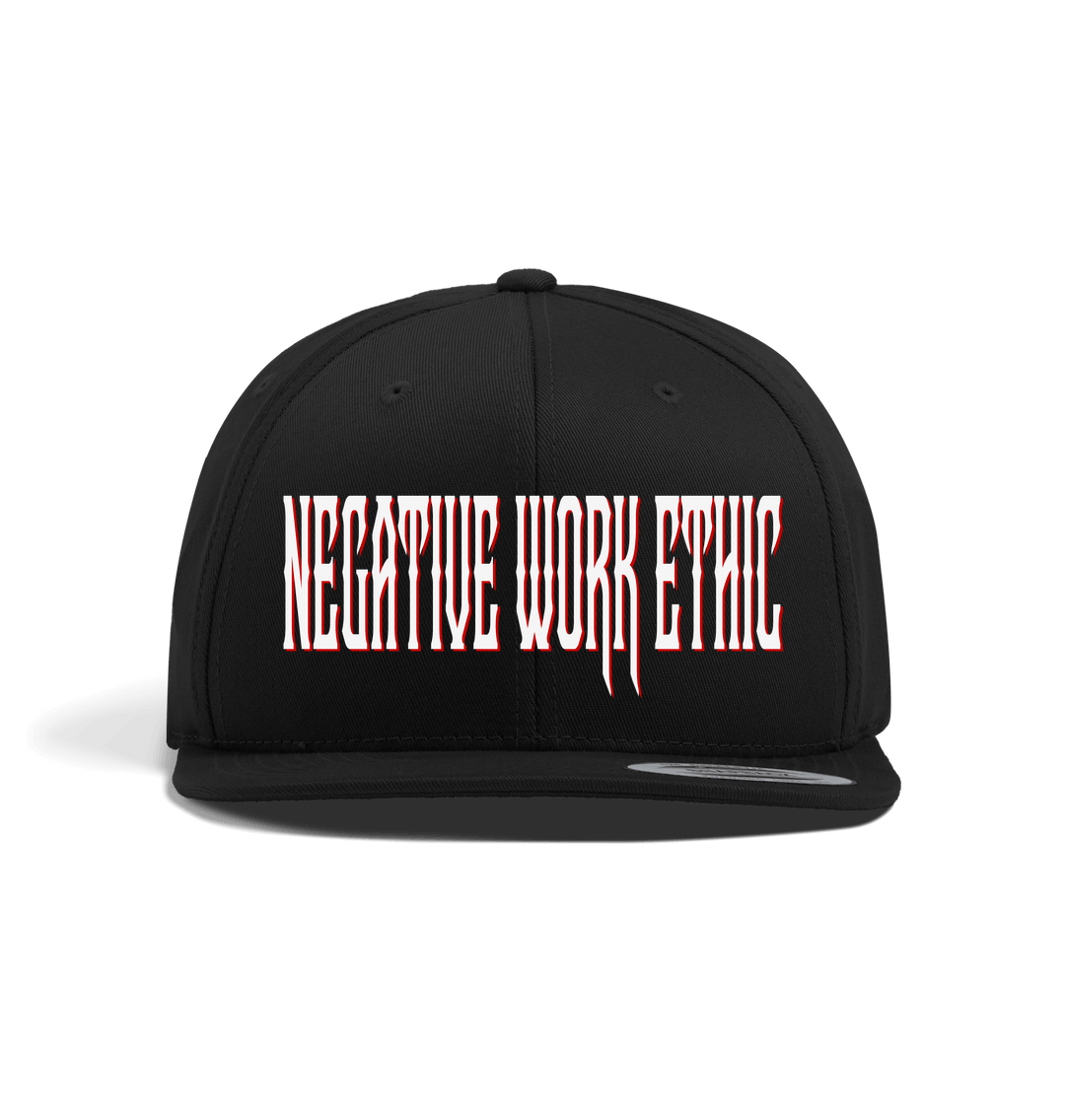 Black Negative work ethic snapback red