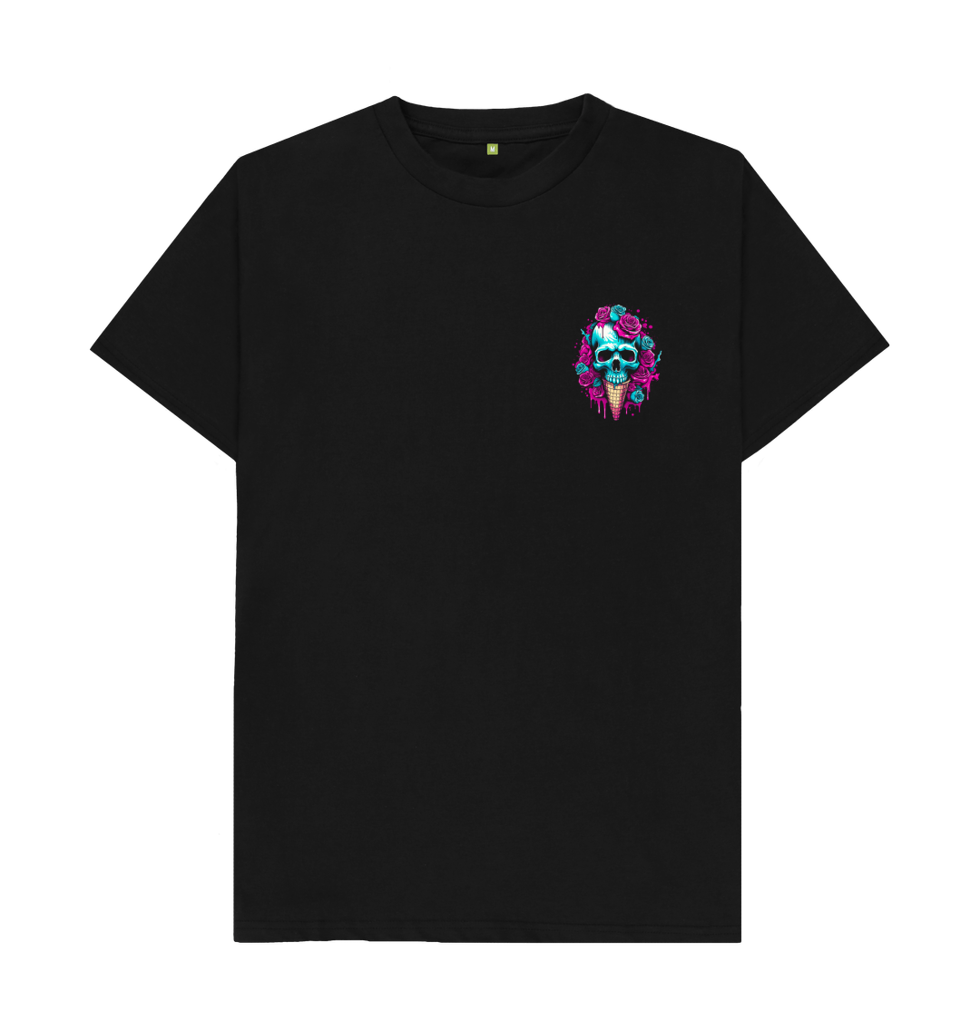 Black Neon ice cream skull tee