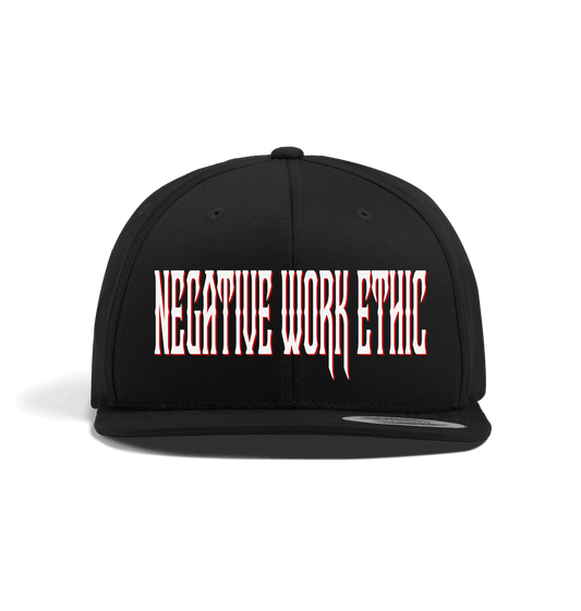 Black Negative work ethic snapback red