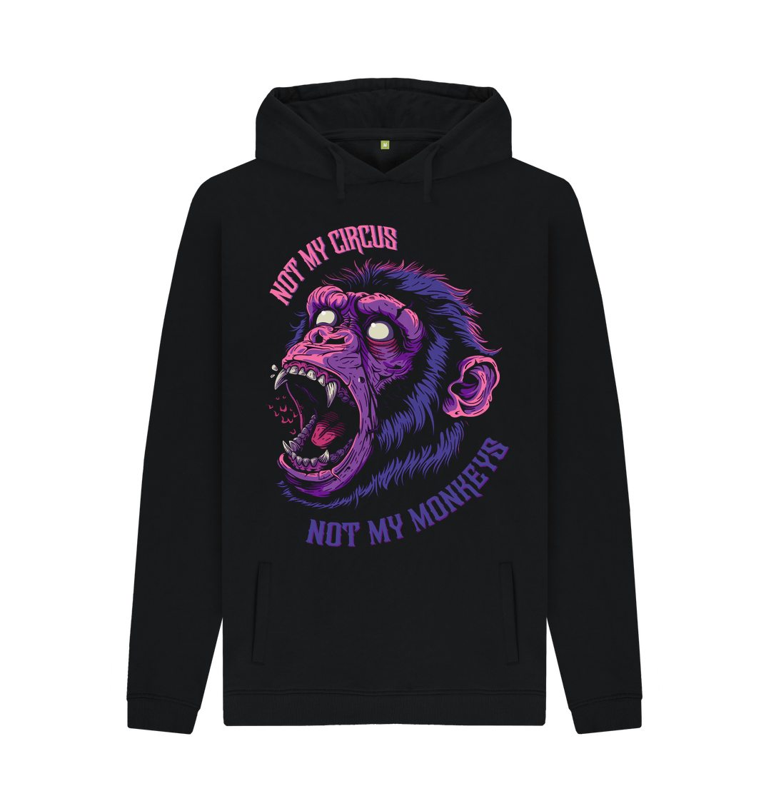 Black Circus Monkey Pullover Hoodie