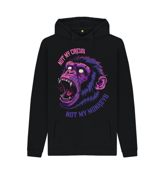 Black Circus Monkey Pullover Hoodie