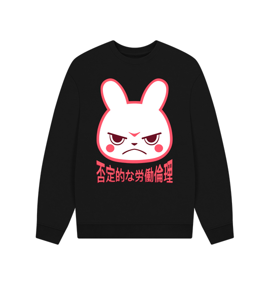 Black Angry Bunny oversized sweater